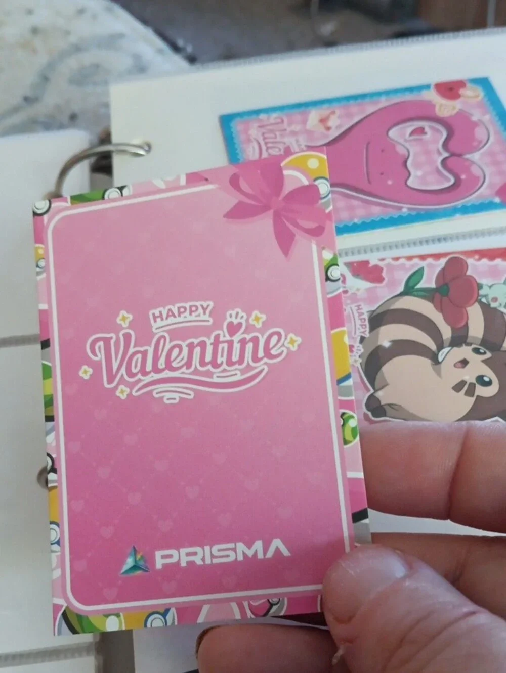 PRISM Kids Trading Card - Pink Green Yellow Valentine Character